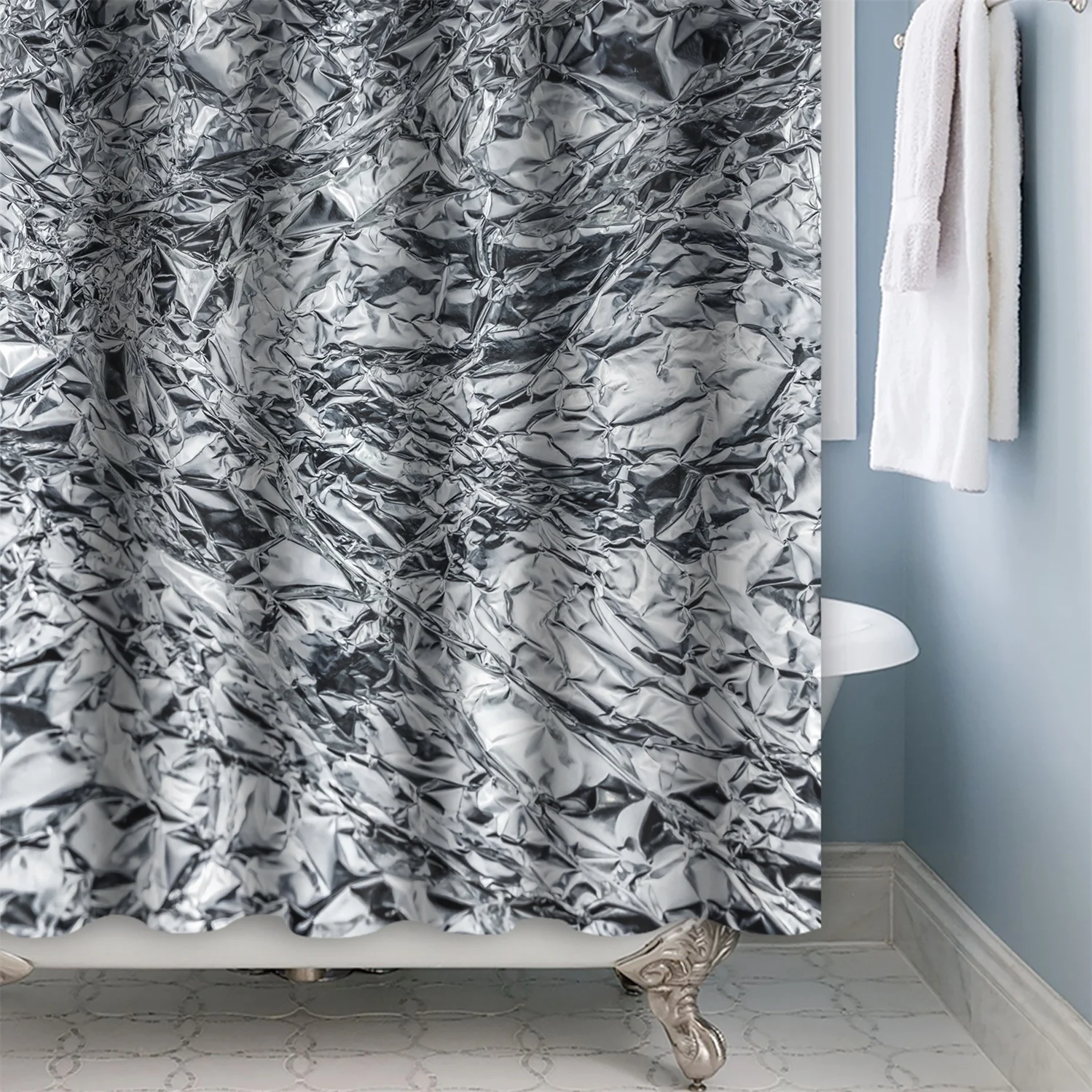 Modern Simulation Shower Curtain Simple 3D Printed Waterproof Bath Curtains with Hooks for Bathtub Cloth Decoration Home Decor