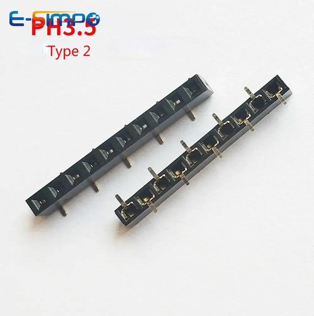 Conector fêmea empilhável do encabeçamento de SMT de SMD, perfil baixo curto, PH3.5 única fileira Rohs, 2.54mm, 1 2 3 4 5P 6P 7P 8P 10P 20P-40P, PCes 20