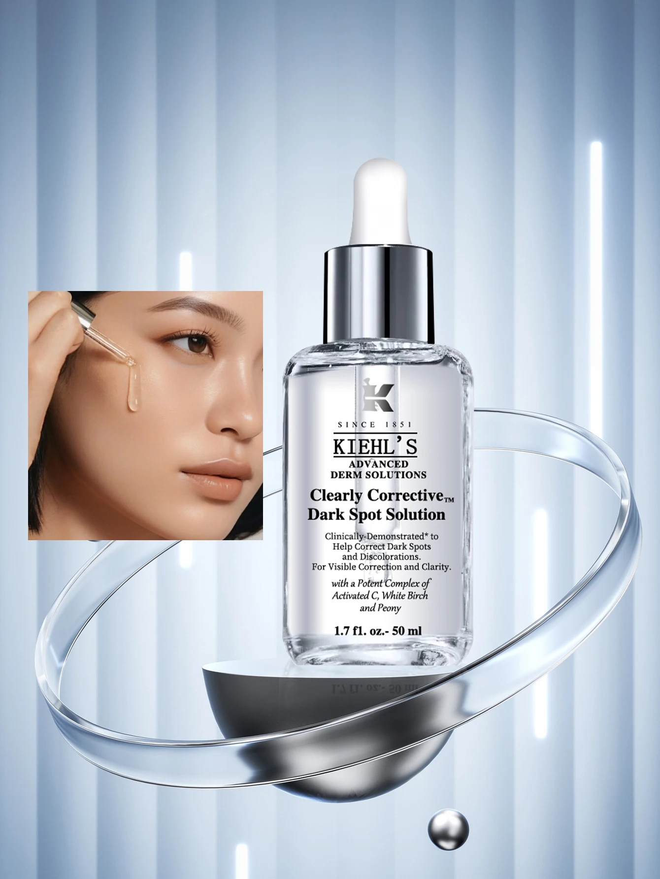 

Kiehl's Clearly Dark Corrective spot solution 1.7 FL. OZ./50ml - Reduces Hyperpig mentation & Post-acne Marks