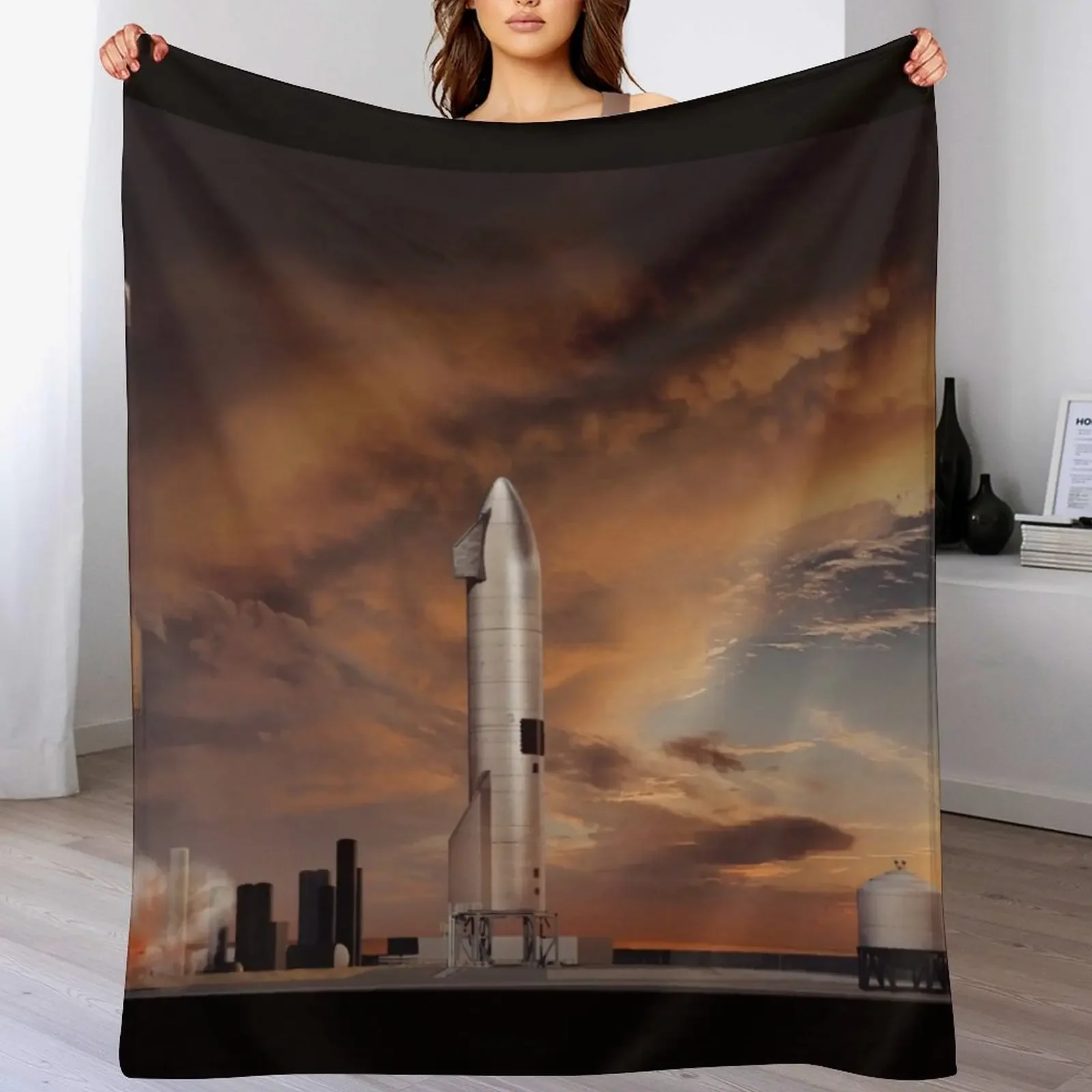 

SpaceX Starship SN10 and SN9 Throw Blanket Summer Cool Breathable Blanket for Sleeping