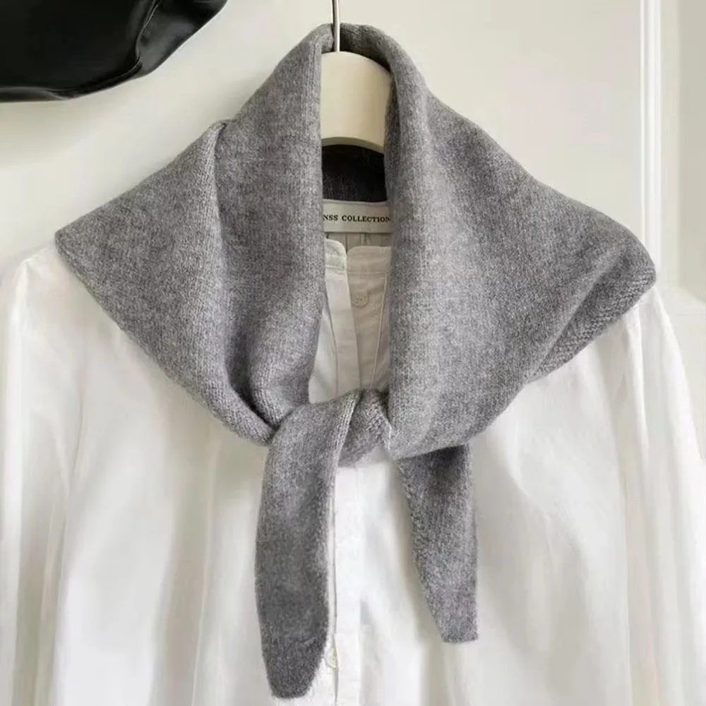 Fashion Multi-functional Wool Knitted Scarf Women Girls Warm Breathable Triangular Scarf Women Headscarf Winter