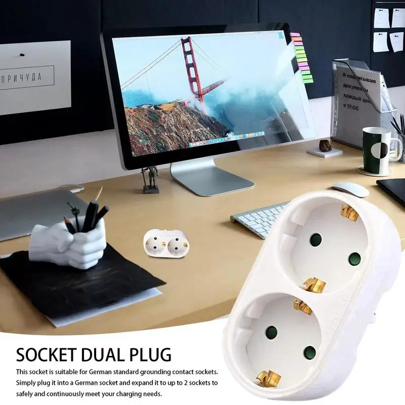 Wall Plate Socket European/German Standard Power Conversion Plug EU To Us Plug Adapter German French Spanish To Us Canada Mexico