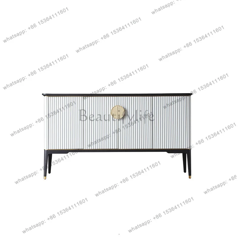 

New Chinese-style solid wood dining side cabinet light luxury tea cabinet living room modern simple storage locker