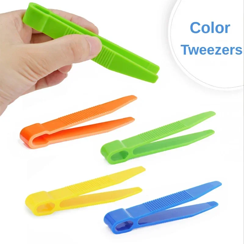 4pcs High Quality Durable Plastic Clip Tweezers Fine Motor for Kids Toddler Learning Toys for Kids Plant Insect Study Tools Set