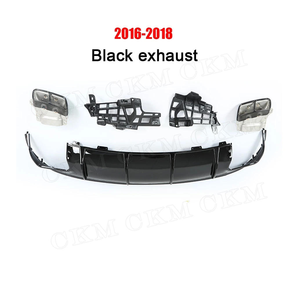 PP Achter Lip Diffuser met Uitlaat Tips voor Mercedes Benz CLA Klasse W117 CLA260 CLA45 2013-2018 Bumper Skid plate - afbeelding 1