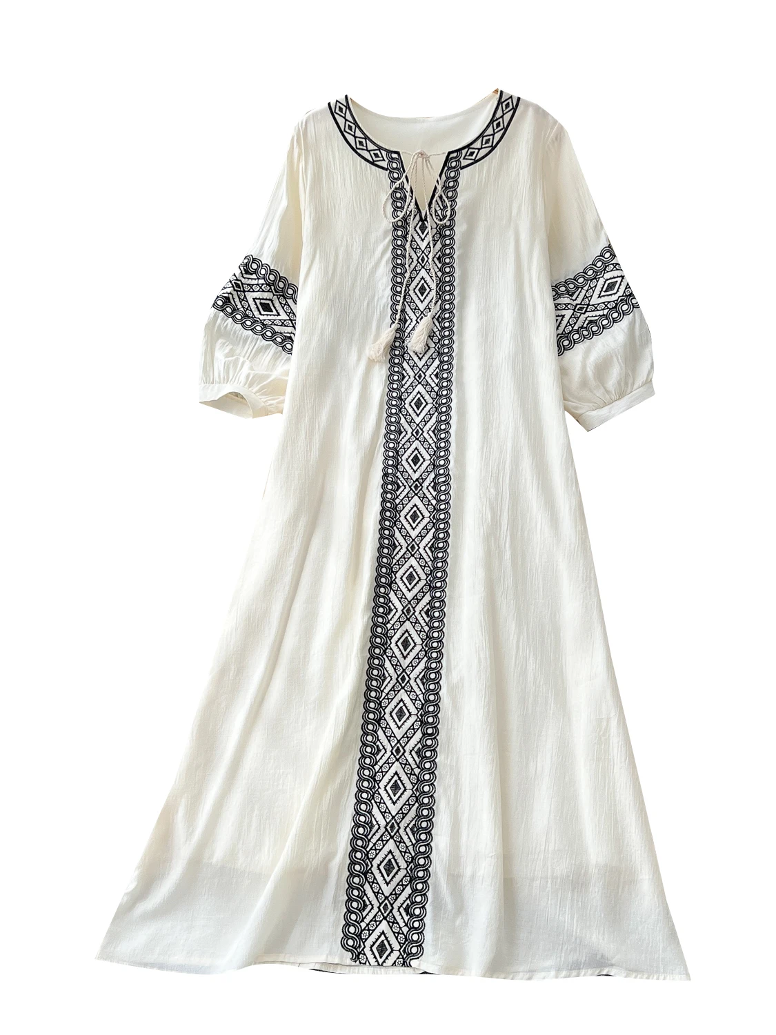 Vestido Midi Estilo Étnico Retro para Mujer, Hoado, con Cinturón, Diseño Sensual, Falda Amplia, Versión Coreana, Cintura Al...