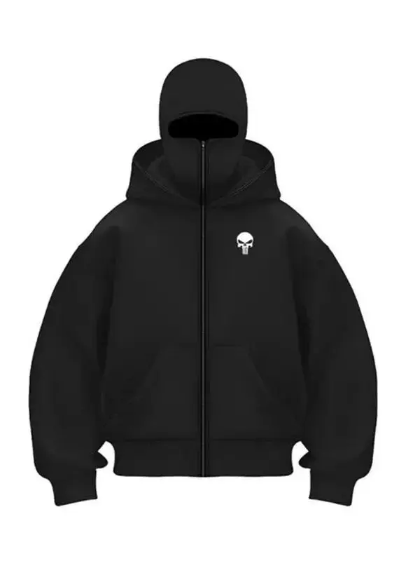 

Autumn Winter Face Covering Hoodie Women's Street Sle Long Sve Printed Loose Fit Sweatirt Face ield Hoodie