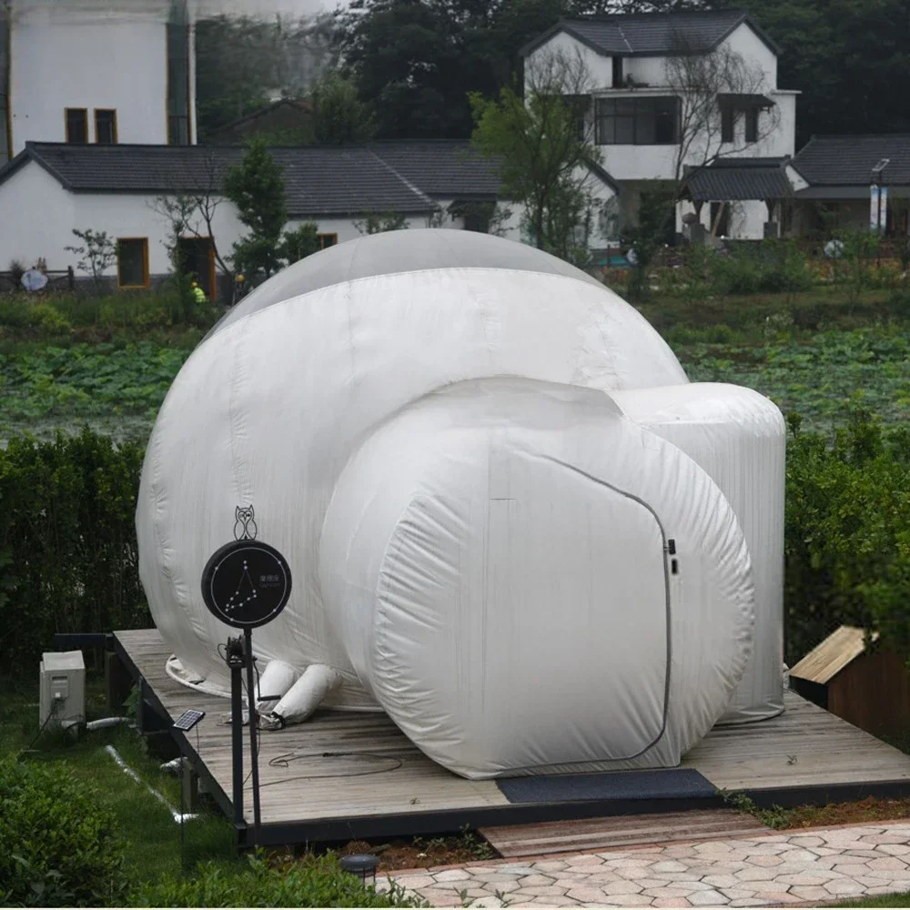 PVC Inflatable Bubble Tent with Tunnel Bathroom for Yoga Training Clear House Ten Outdoor Durablets Dome Shaped Camping Hotel