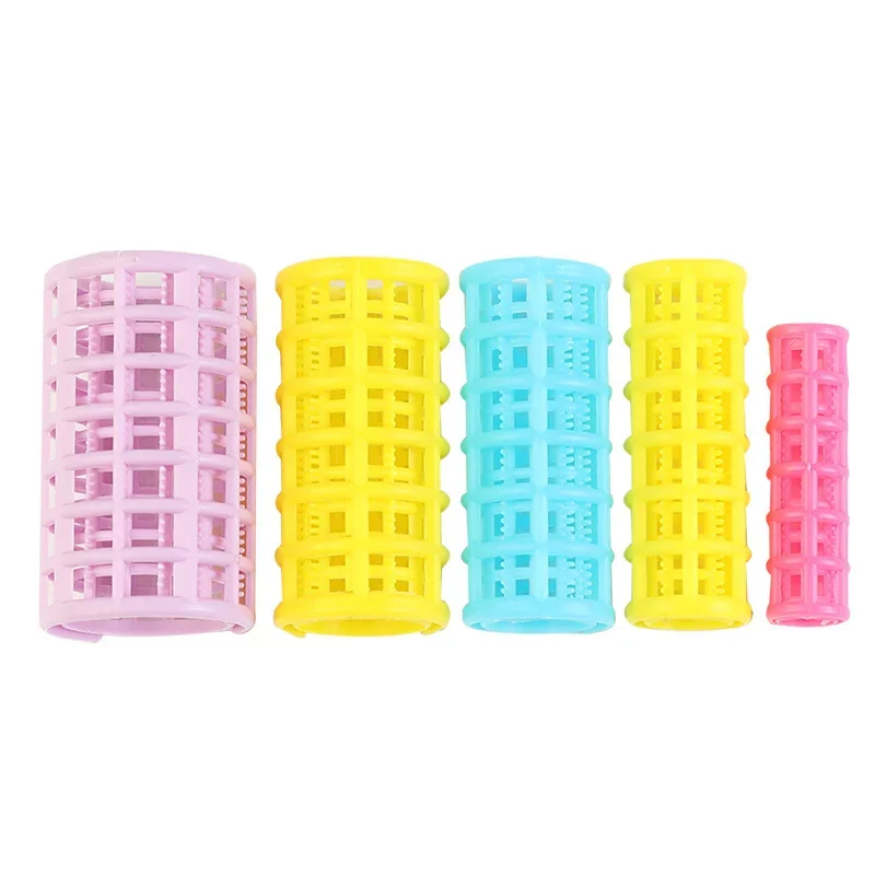 12Pcs/Set 20mm Pink Self Grip Curly Roller Simple Operation Embedded Hairstyle Tube Removable Home Use Hairdressing Tool