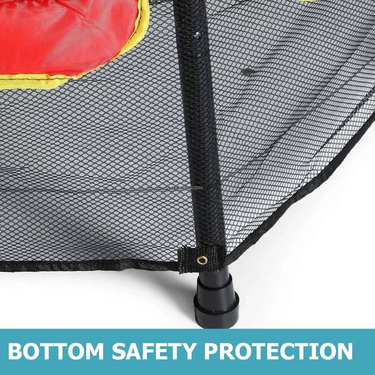 Household Child Safety 140 cm Trampoline Round Bouncing Bed With Protective Net Bouncing Bed Indoor Fitness Equipment