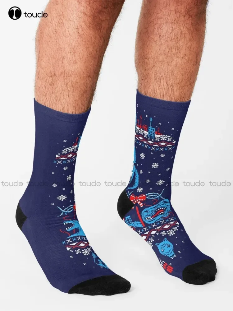 Russell For The Holidays I: Thing Socks Boys Socks Personalized Custom Unisex Adult Teen Youth Socks 360° Digital Print