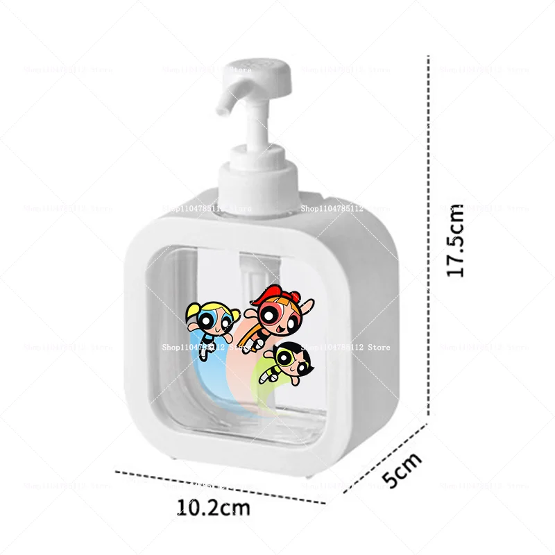 The Powerpuff Girls Soap Dispenser Lady Liquid Hand Pump Kawaii Anime Refillable Bottle Portable Simple Hand Soap Dispenser Gift view 4