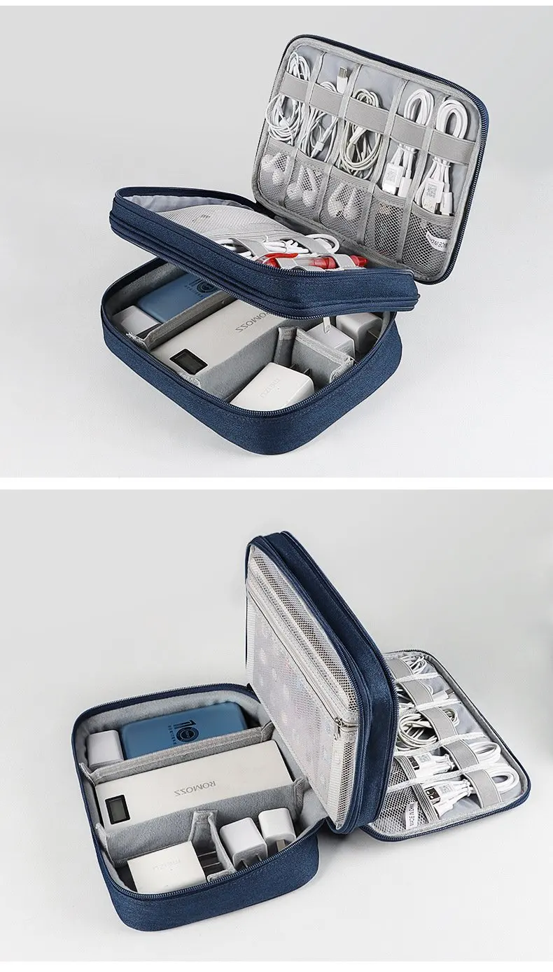 Aufbewahrungstasche für digitales Zubehör, große Kapazität, wasserdichte Organizer-Tasche für Kabel und Kopfhörer – Detail 16