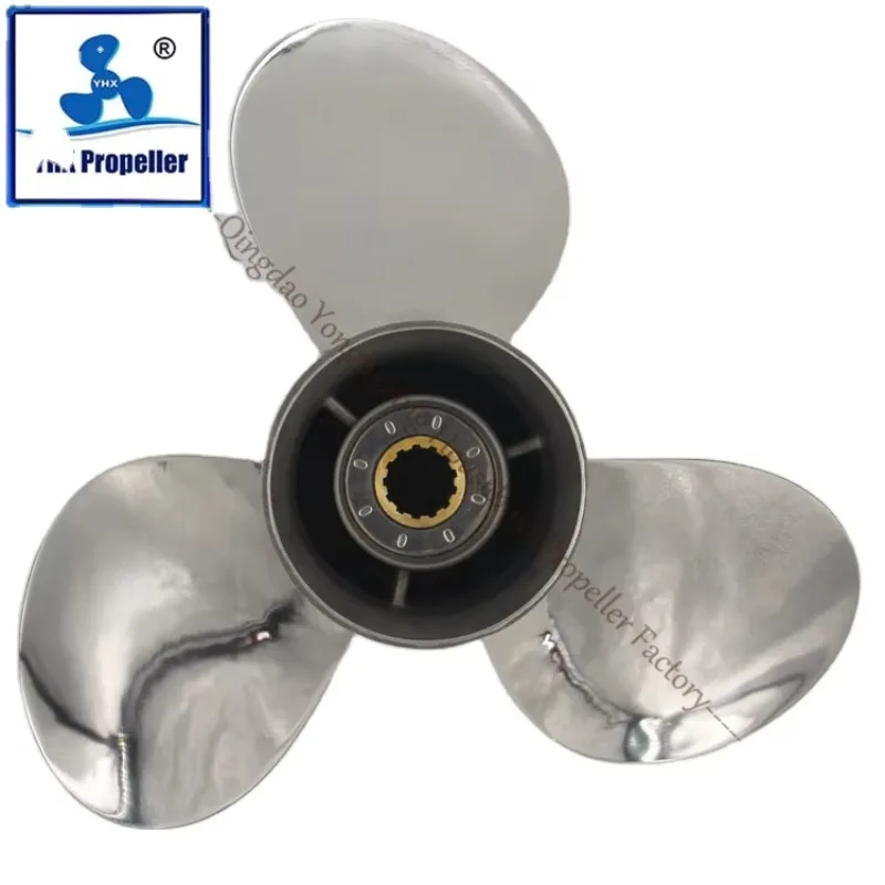 Stainless Steel Marine Propeller For Outboard Engine 30-55 HP 13 Tooth Spine