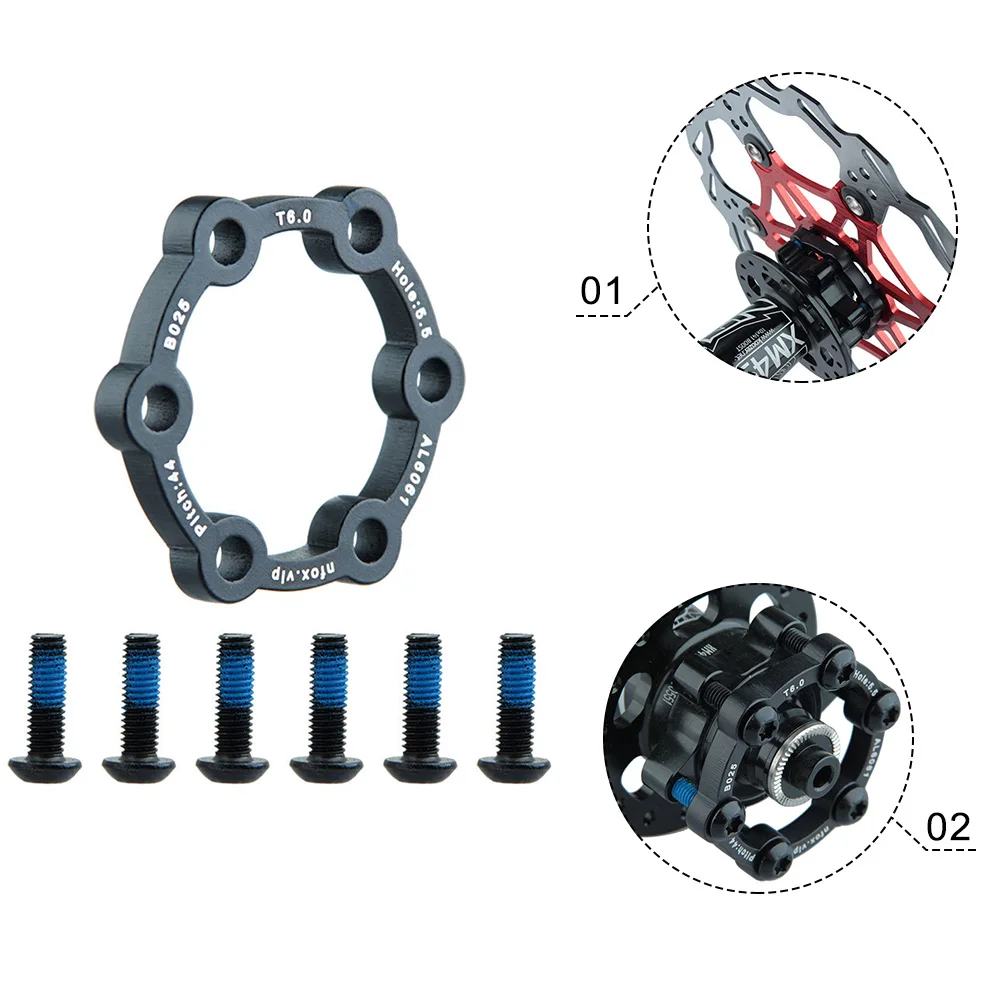 MTB Mountain Bike For Boost Disc Brake Hub Adapter 60x60x6mm 6 Holes 44mm Brake Pads 4/6/8/10/11 Grams Hub Brake Disc Gasket