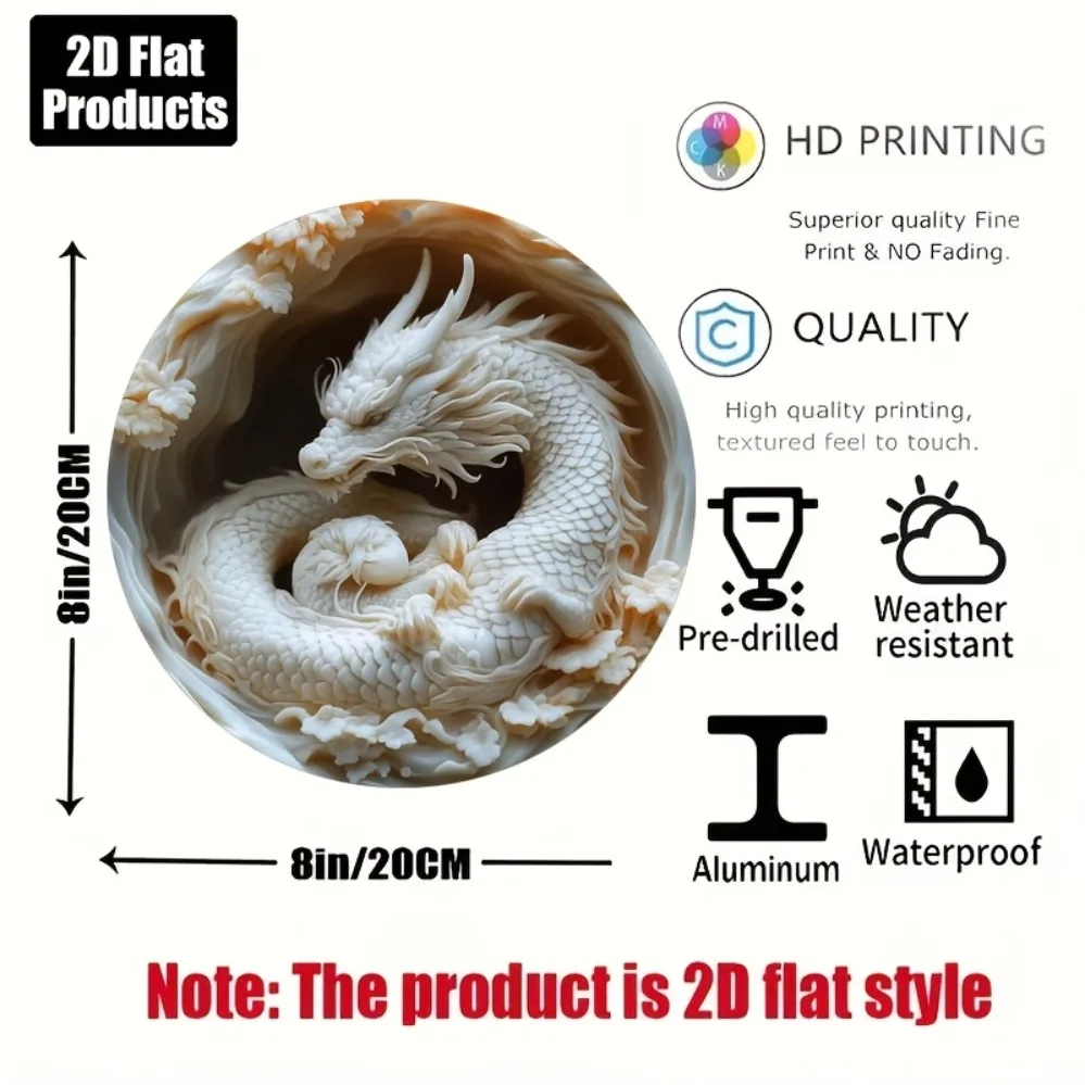 CIFBUY Vintage Dragon Aluminum Wall Art Waterproof Durable Decor For Bar Cafe Room Office