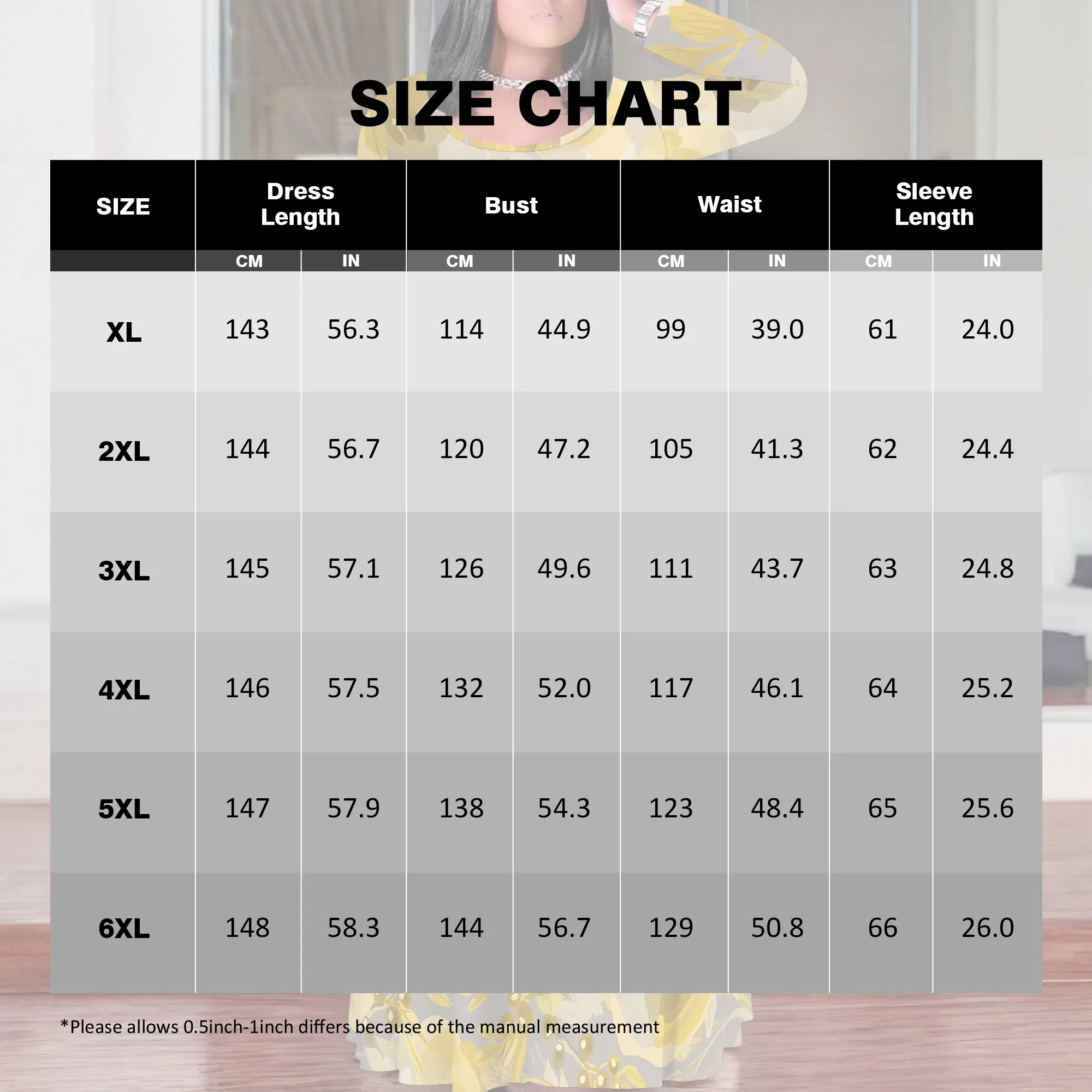 Nupusa geelgrijze bloemenprintjurk voor dames plus maat zomer casual maxi-jurk met ronde hals en lange mouwen