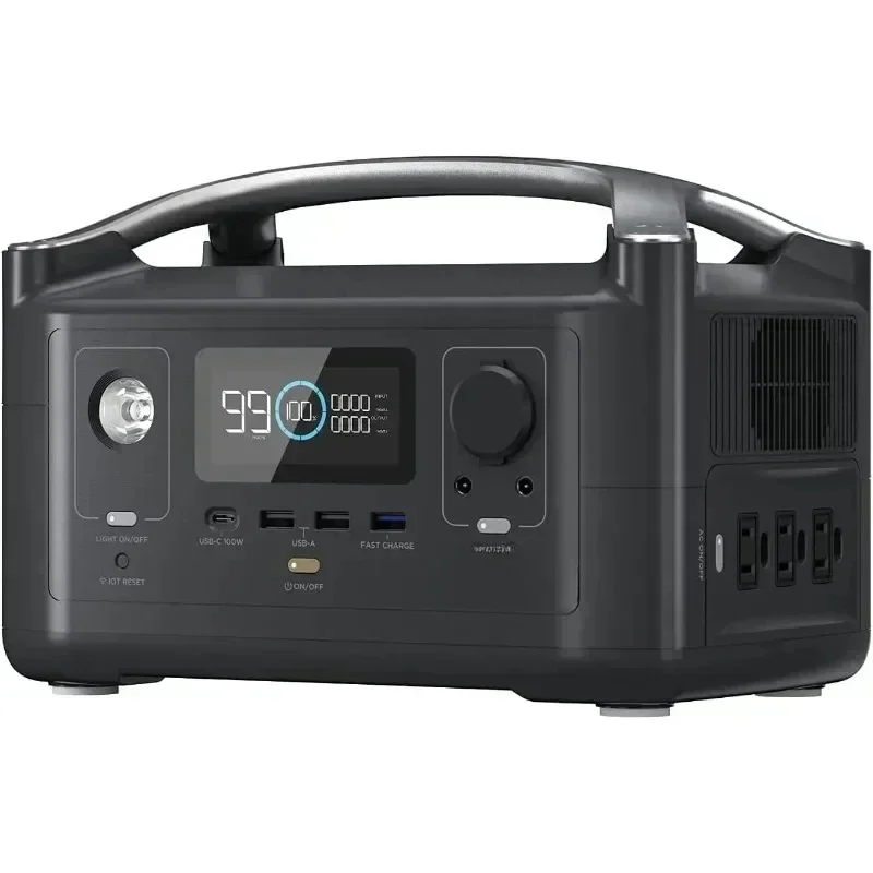 For EF ECOFLOW RIVER 288Wh Portable Power Station,3 X 600W(Peak 1200W) AC Outlets & LED Flashlight, Fast Charging Silent Solar