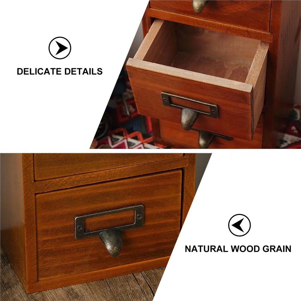 

Drawer Storage Box Mini Cabinet 3-Tier Design Desktop Organizer For Desk Vanity Countertop Small Items Storage Organizers