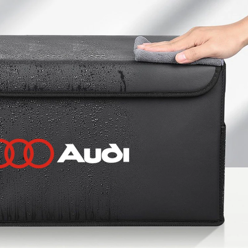 2025 حار سيارة الجذع صندوق تخزين جلدي السيارات الداخلية المنظم اكسسوارات لأودي S-line A3 A4 A6 A5 Q5 A1 Q7 Q3 Q2 Q8 A7 A8 T #5