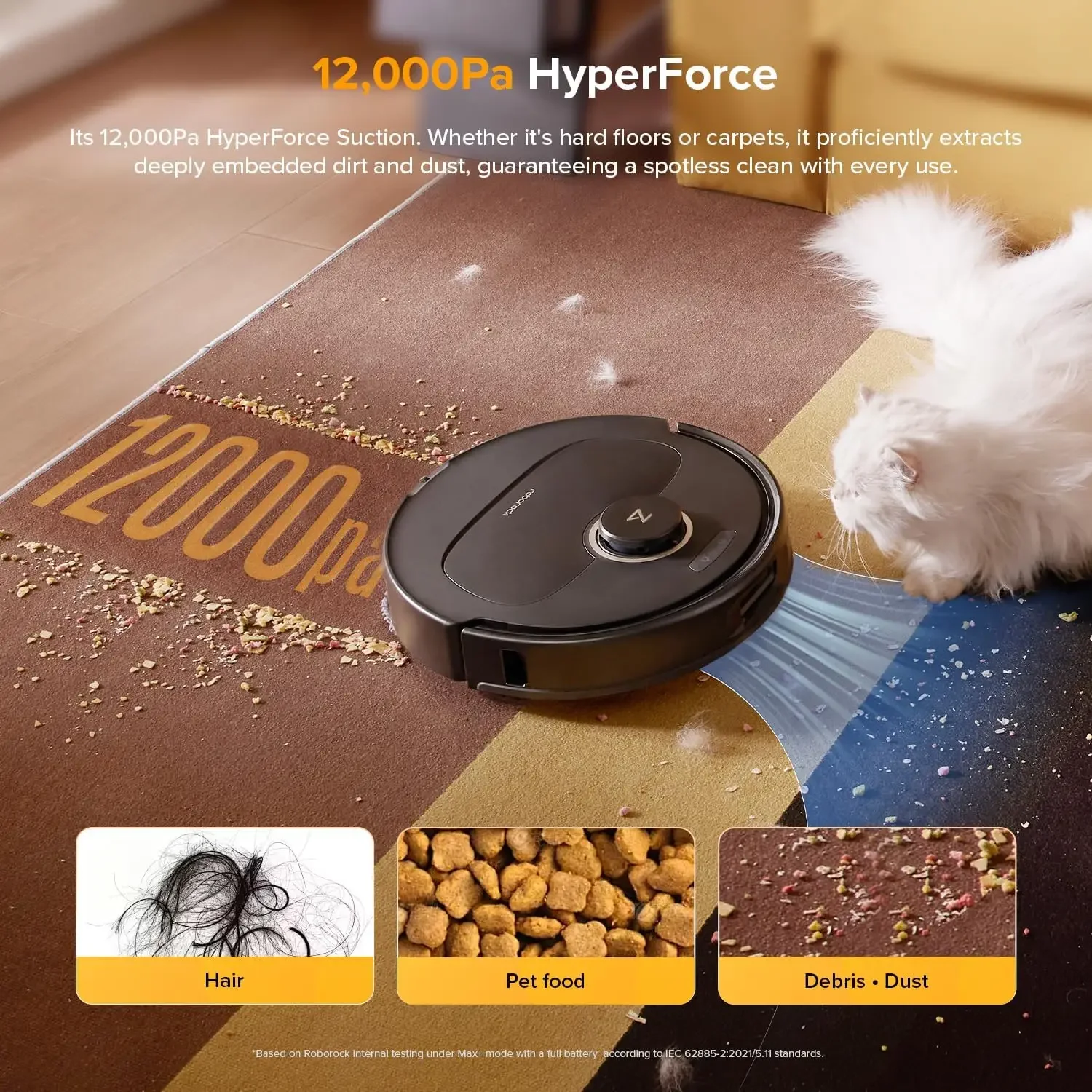 Qrevo S5V Robot Vacuum and Mop, FlexiArm Edge Mopping, 12,000Pa Suction, Dual Zero-Tangle System, Smart Obstacle Avoidance, 10mm