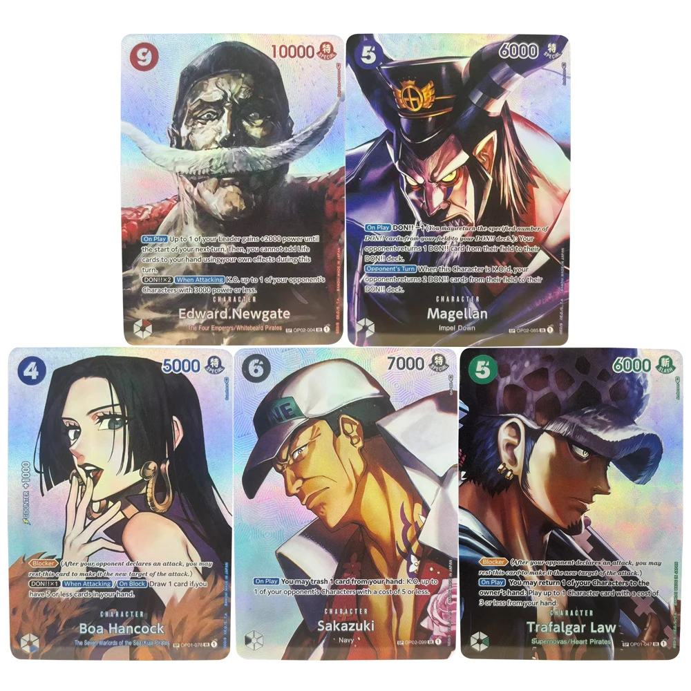 Tarjetas Coleccionables de ONE PIECE, Edward Newgate, Magellan, Boa Hancock, Sakazuki, Tarjetas de Anime Hechas a Mano de Alta Calidad, Regalo, Juguete