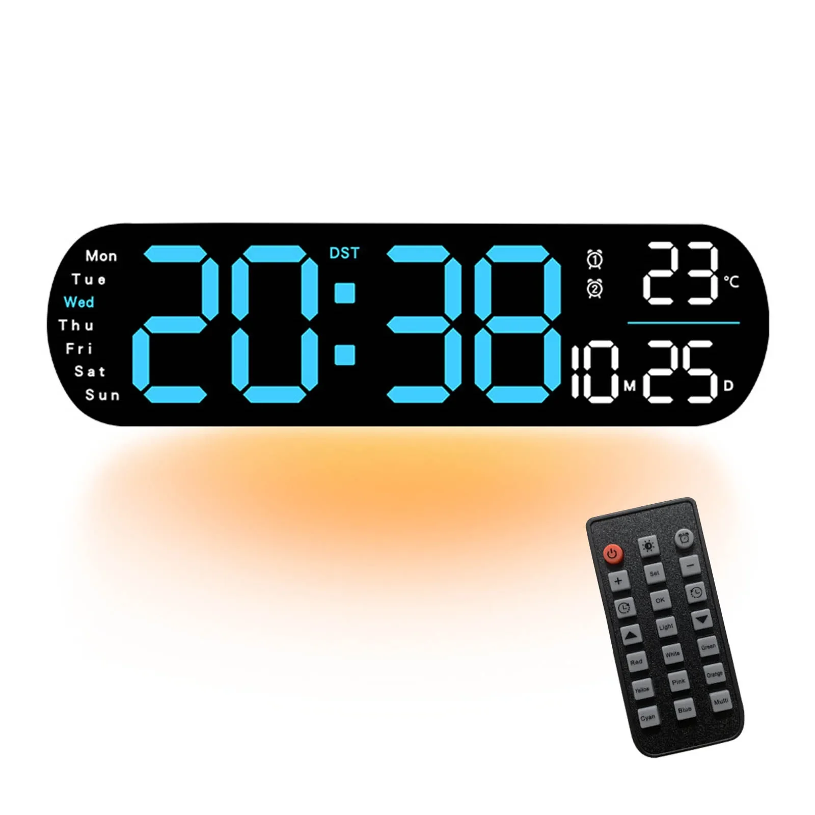 USB Charging Cable Brightness Levels LED Wall Clock Light Strip Alarm Clock Digital Brightness Levels Countdown