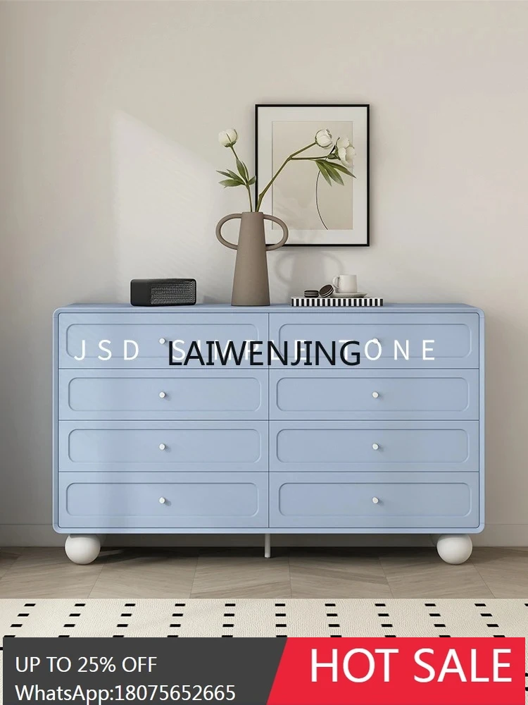 simple color advanced simple bedroom blue retro cabinet multi-function can be customized
