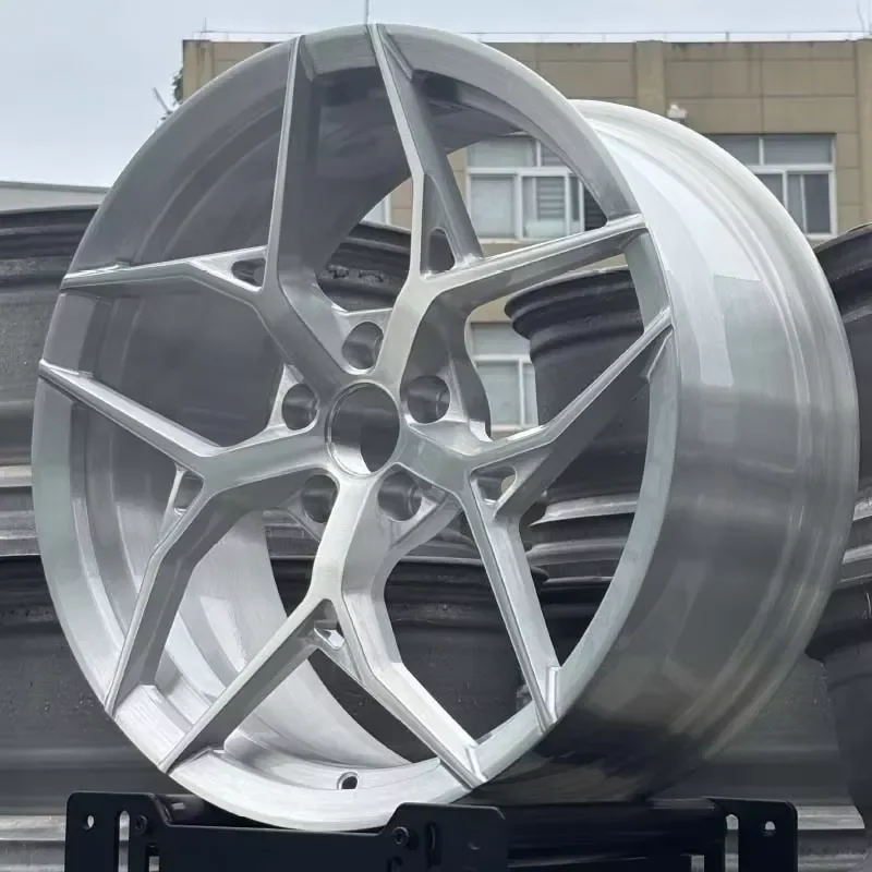 XiangLun 5 Star Spoke Forged Aluminum Wheels 18 19 20 21 22 Inch 5x112 5x114.3 5x120 Brushed Silver Deep Lip for M3 M4 G80