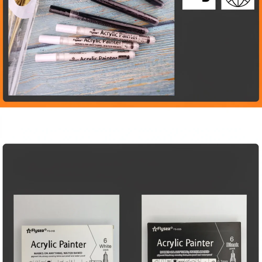 Professional Acrylic Markers For Flysea Drawing Pens Set Fine Point For Detail Graffiti Illustration Art Supplies