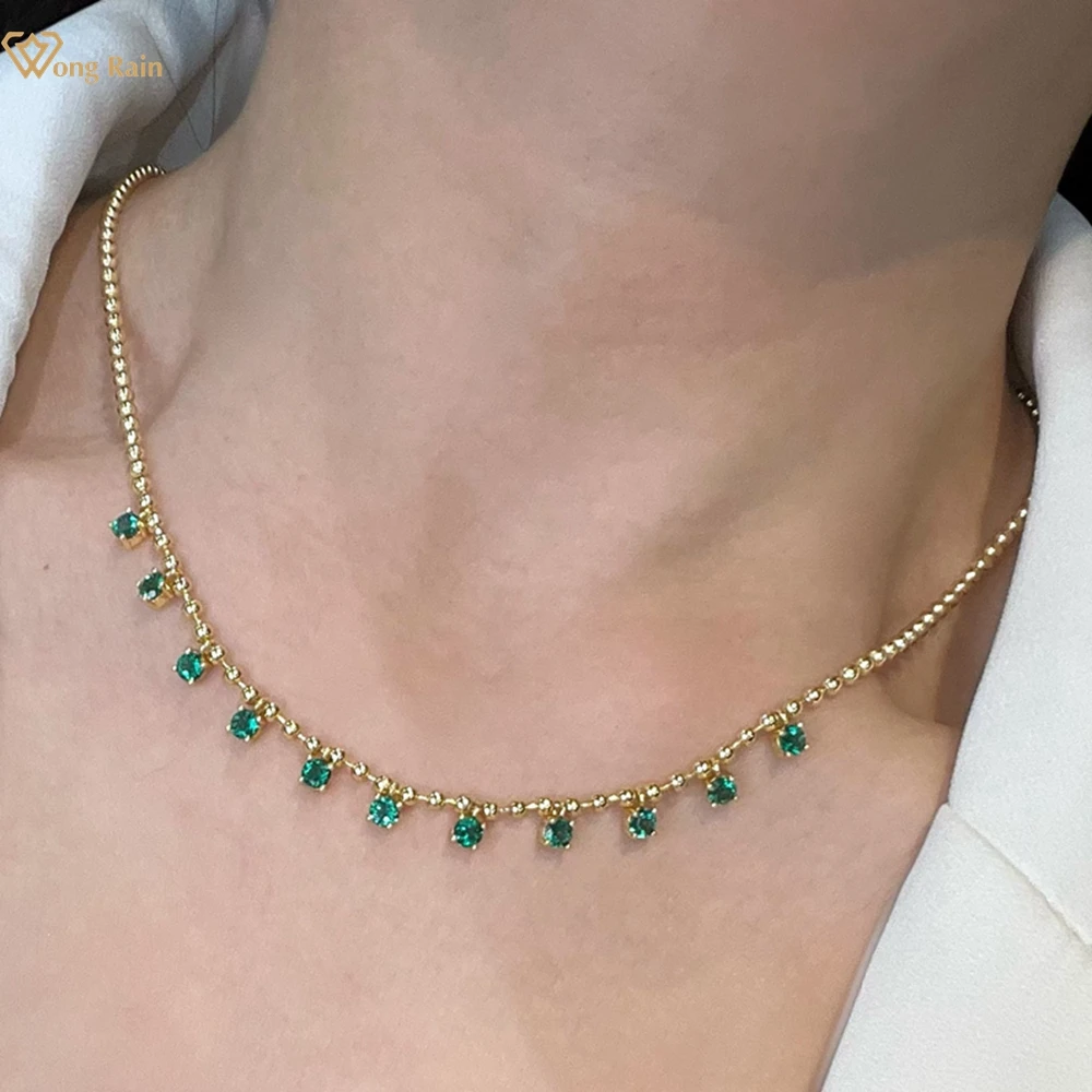 

Wong Rain Vintage Solid 925 Sterling Silver Emerald Sapphire Ruby Gemstone Pendant Necklace Fine Jewelry for Women Wholesale