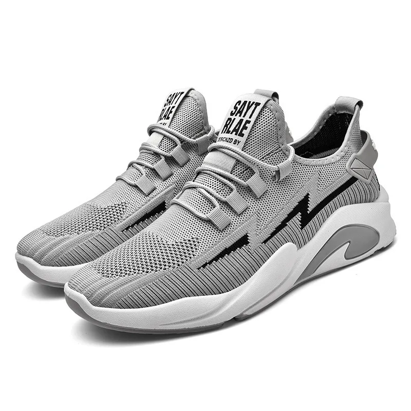 2023Men\'s Light Casual Shoes Fashion White Sports Outdoor Comfortable Breathable Summer Black Running Large Size Mesh Surface Tr