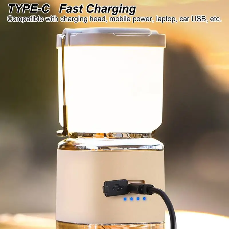 Outdoor Camping Lamp Hangable Tent Lantern USB Rechargeable LED Light Flashlight Travel Camping Hanging Lamp Hiking Flashlight