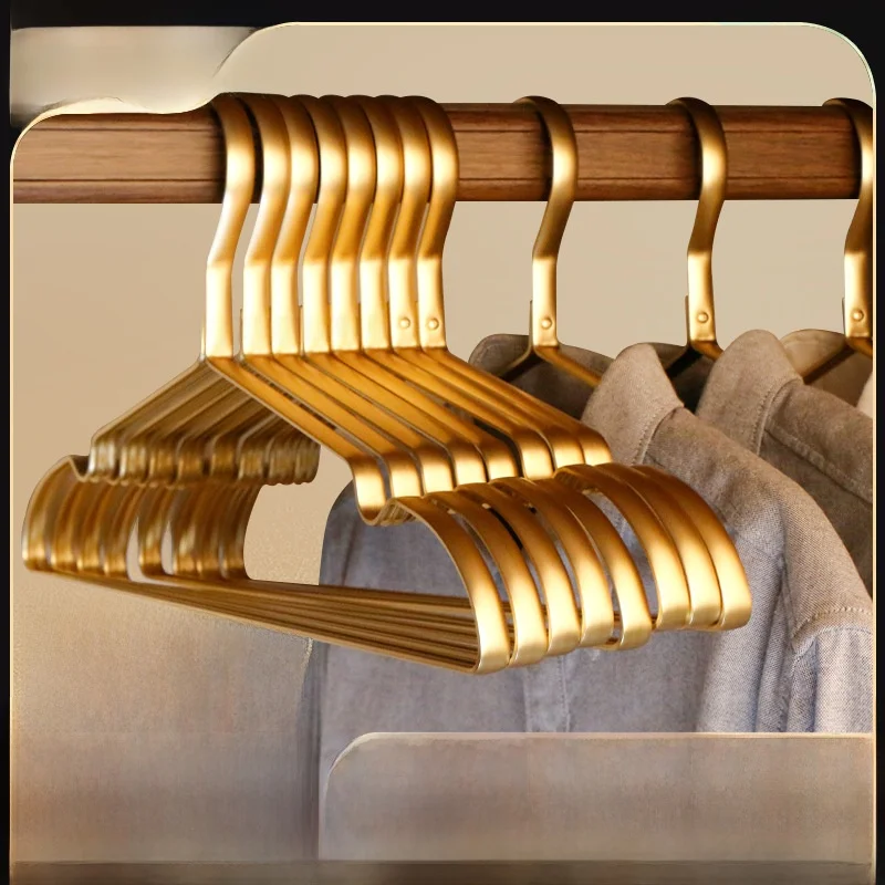 Percha de Ropa de Aleación de Aluminio Reforzada, Sin Dejar Marcas, Versión Mejorada, de Alta Gama, para Uso Doméstico, Percha para Secar Ropa de Lujo