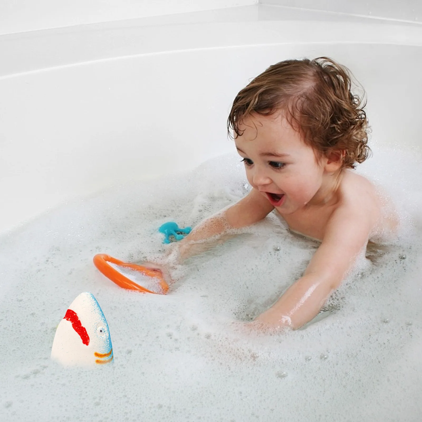 Bañera y ducha para bebé, esponja de baño suave y exfoliante para niños y adultos, limpieza suave, aprendizaje para niños pequeños, edades de 1 a 2 colores