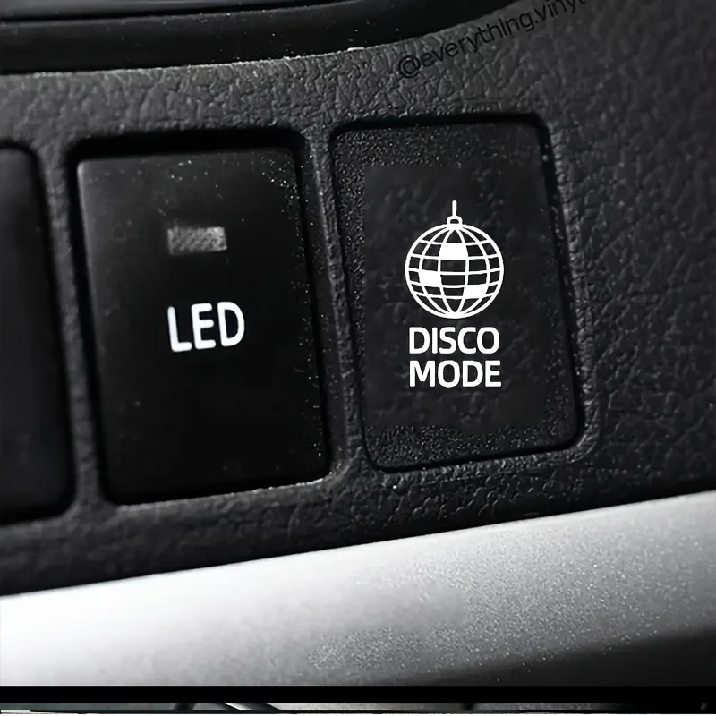 Disco Mode Car Start Button Stickers, Funny Blank Key Vinyl Decals Universal Fit All Car Models Interior Decor Accessories view 5