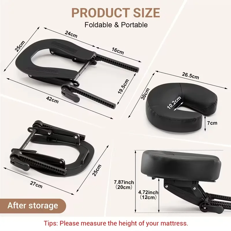 Adjustable Foldable Massage Table Pillow Holder Facial Headrest Stand for Bedside Support Comfortable Salon SPA Accessories