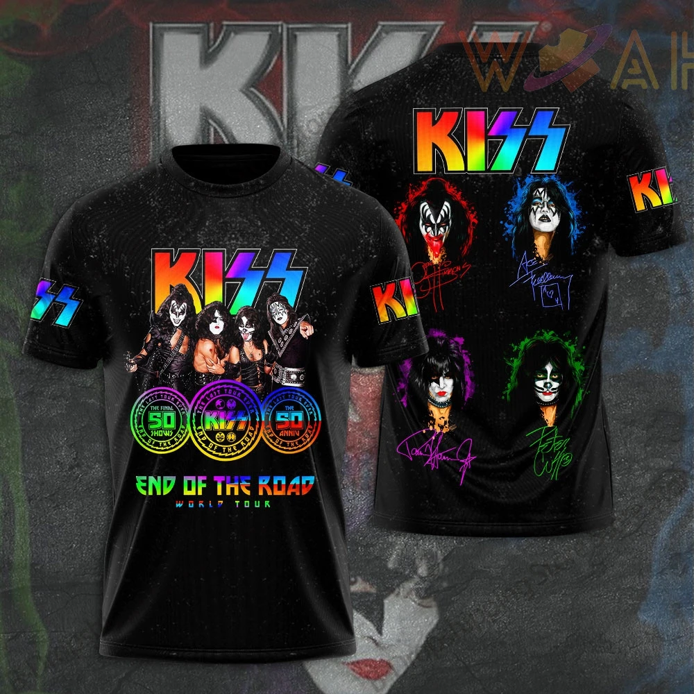 شعبية روك قبلة الفرقة ثلاثية الأبعاد تي شيرت مطبوع الرجال النساء موضة الهيب هوب قصيرة الأكمام المتضخم تي شيرت فاسق القمم تيز الرجال الملابس الصبي