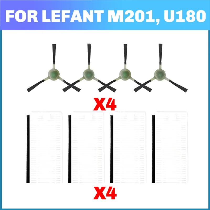 【Berserk】Подходит для Lefant M201, U180/OKP Life K8/Mygenie H20 Wi-Fi, детали пылесоса для робота, аксессуары, боковая щетка, фильтр Hepa