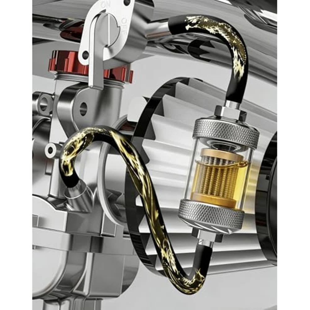 1 Set Auto 1/4" Kraftstofffilter 8mm Inline-Kraftstofffilter Motorrad ATV Dirt Bike Klassische Motorräder Autozubehör – Detail 5
