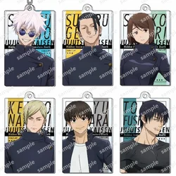 6Cm Nieuwe Anime Jujutsu Kaisen Gojo Satoru Sleutelhanger Hals Riem Id Kaarten Bus Key Ring Kaart Hoesje Houder Hanger