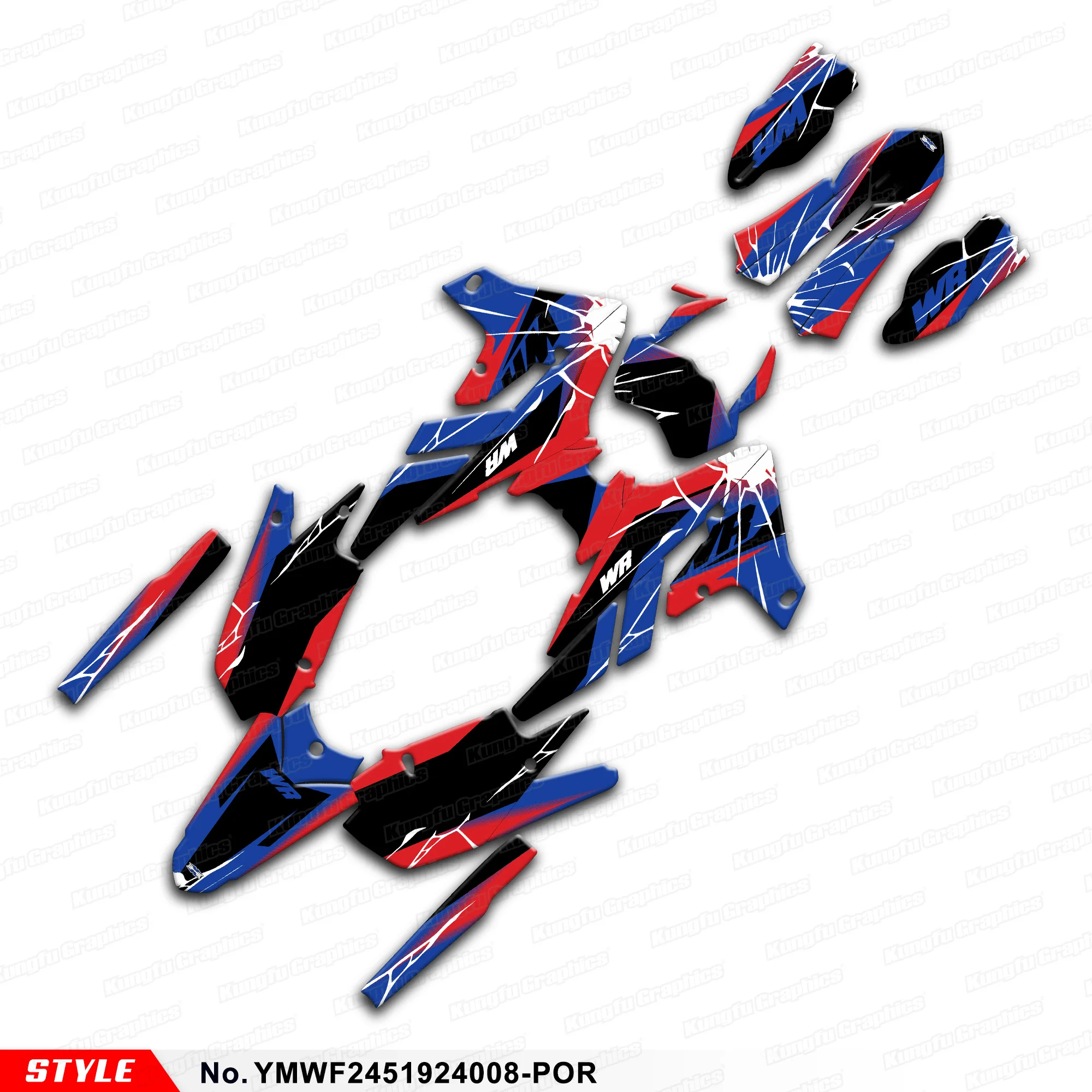 

Комплект графических наклеек JY RACING MX для Yamaha WR250F 2020-2024 и WR450F 2019-2023, обновленный дизайн