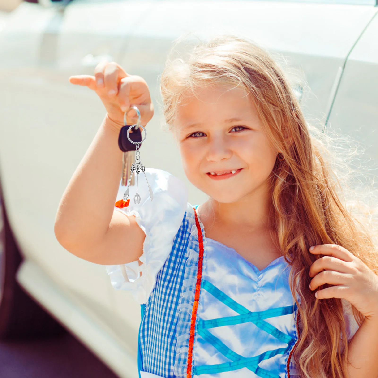 شوكة ملعقة مفتاح سلسلة سبيكة دائم حقيبة قلادة صغيرة أنيقة المدمجة حلقة رئيسية الإبداعية محفظة سحر متعة هدية للنساء الرجال #5