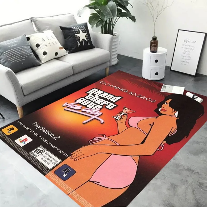 سجادة Grand Theft Auto San Andreas سجادة أرضية غير قابلة للانزلاق لغرفة النوم والحمام والمطبخ ديكور المنزل الداخلي والخارجي