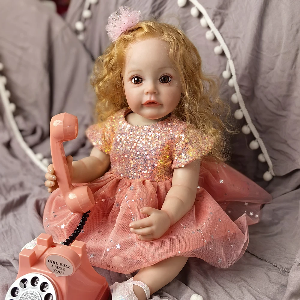 

Looks Real bebe Full Silicone Reborn Doll 55 cm Excellent Newborn Baby Ethnic Princess Doll For Child Birthday Playmate DIY Game