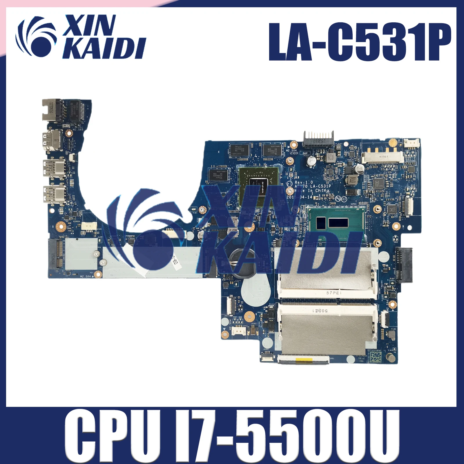 

813681-601 Mainboard For HP Envy 17T-N M7-N Laptop Motherboard ABW70 LA-C531P CPU I7-5500U N16S-GT-B-A2 DDR3