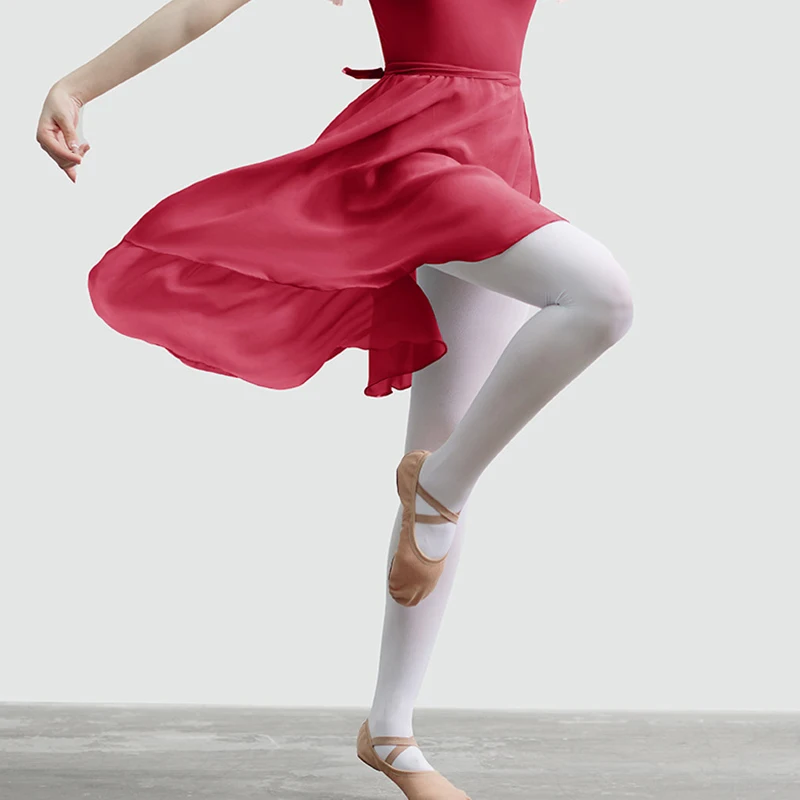 

Women Ballet Skirt Chiffon Dance Wrap Skirt Ballroom Latin Ballerina Tutu Dress Skate Ballet Practice Skirt Tango Performance
