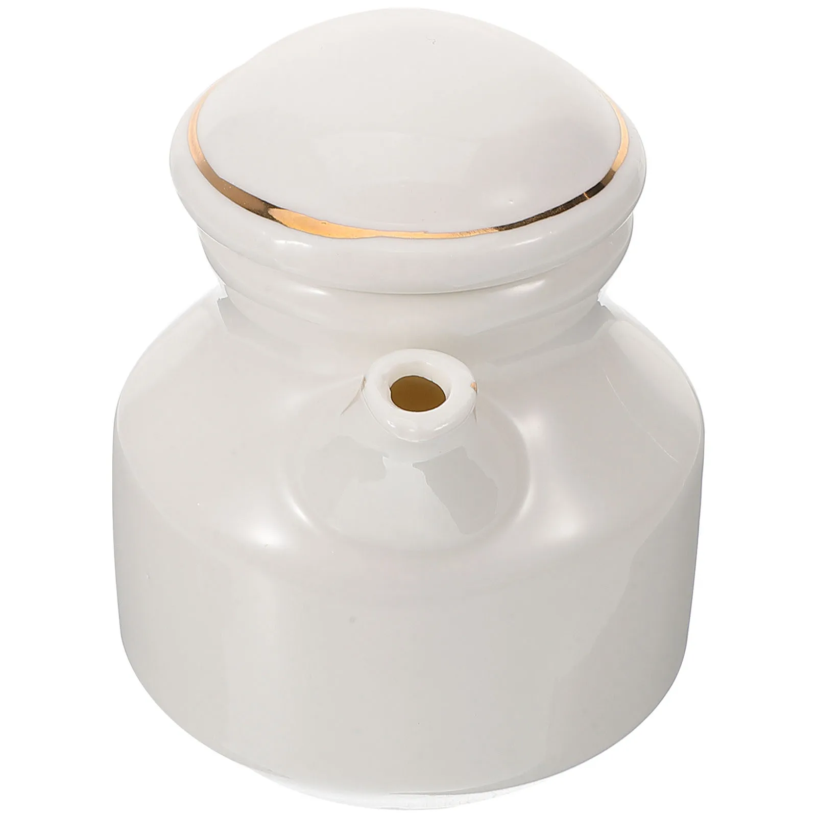 

Multipurpose Sauce Bottle White Ceramic Condiment Pot with Lid for Oil Vinegar Soy Spice Dispenser Decorative