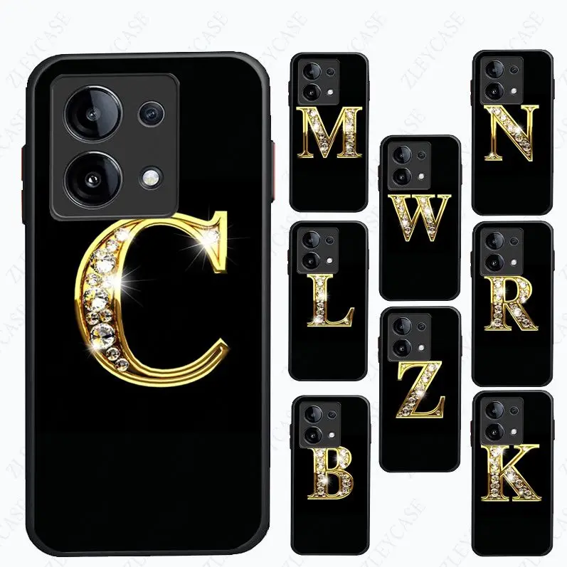 CLWNM Alphabet Letter Phone Cover For Xiaomi Redmi Note 13pro note12pro 11pro note10pro 9pro 8pro 9s 9T 8T K40 12C 10C 9C Cases