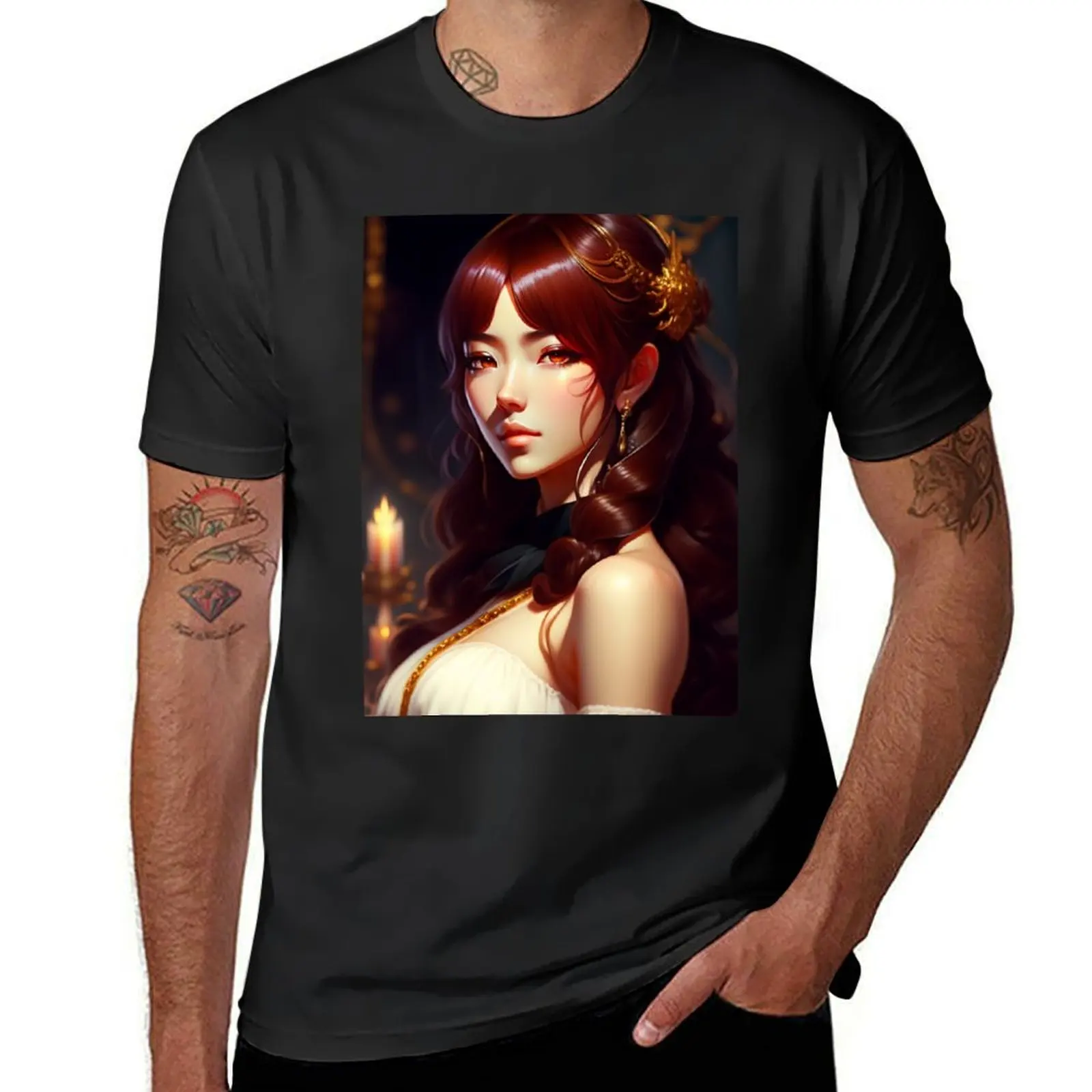 ANIME GIRL FAN ART MANGA FANART Transform Your Favorite Girl into a Beautiful Cartoon-Style Portrait T-Shirt